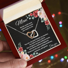 Interlocking Hearts Necklace for Mom – Sentimental Mother's Gift with Message Card