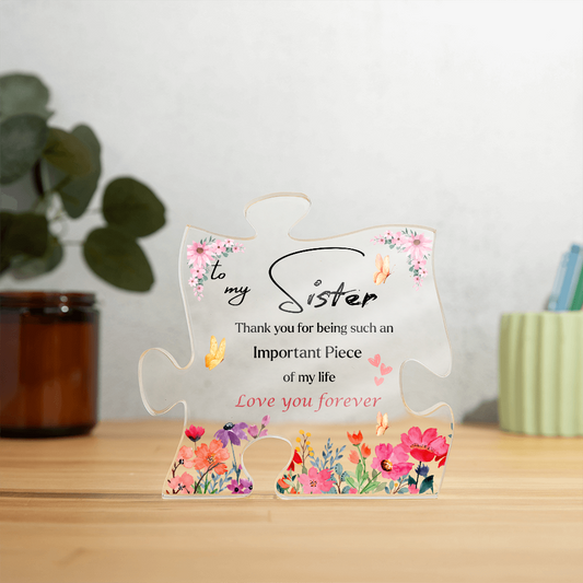 Personalized Sister Acrylic Puzzle Plaque – Meaningful Gift for Sister