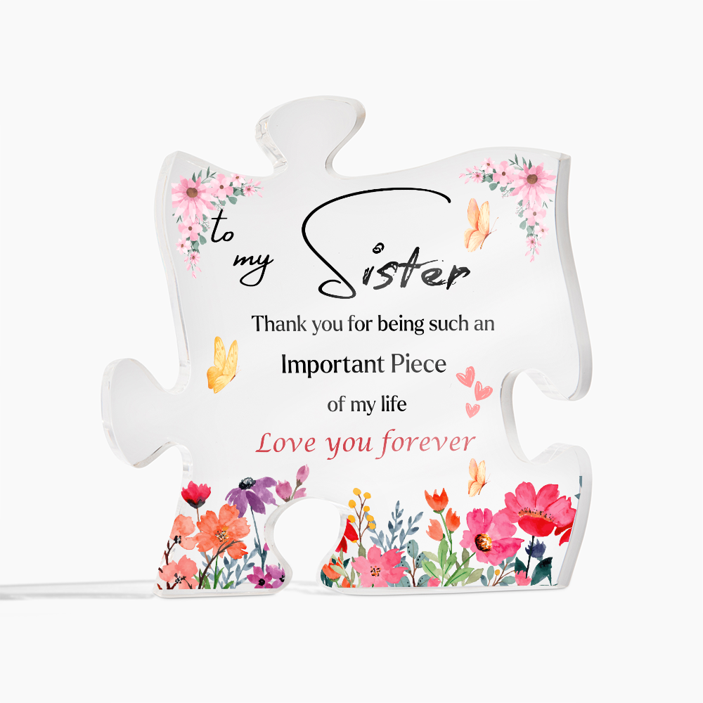 Personalized Sister Acrylic Puzzle Plaque – Meaningful Gift for Sister