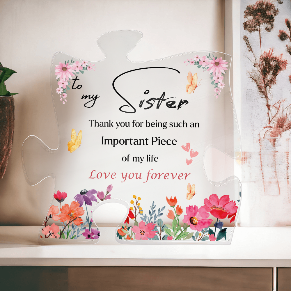 Personalized Sister Acrylic Puzzle Plaque – Meaningful Gift for Sister