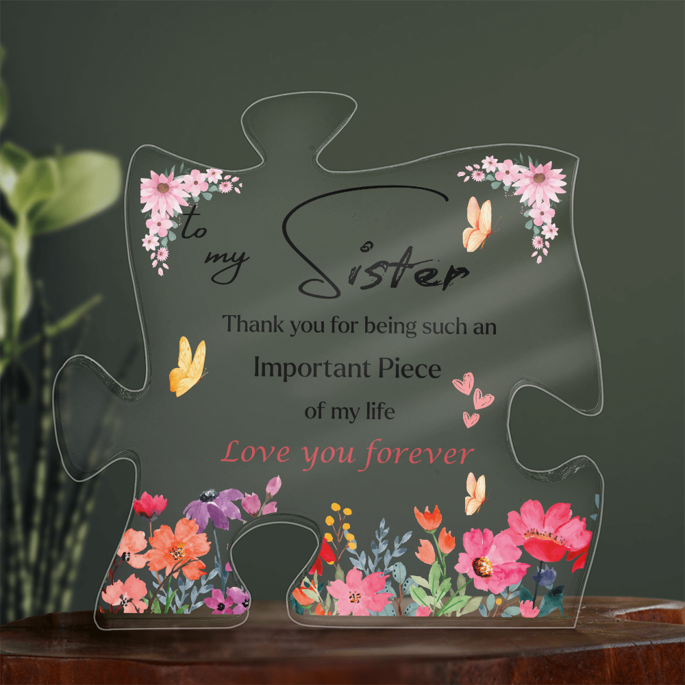 Personalized Sister Acrylic Puzzle Plaque – Meaningful Gift for Sister