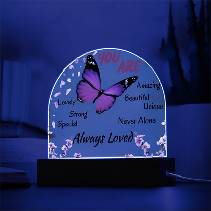 Butterfly Affirmation LED Night Light – “You Are Always Loved” Inspirational Gift