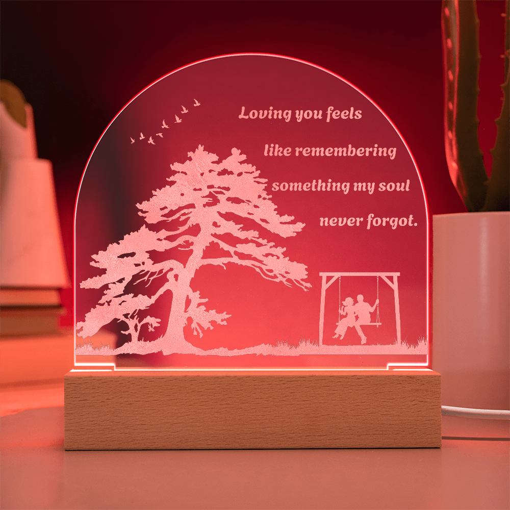 Romantic Soulmate LED Night Light – “Loving You Feels Like Remembering Something My Soul Never Forgot”