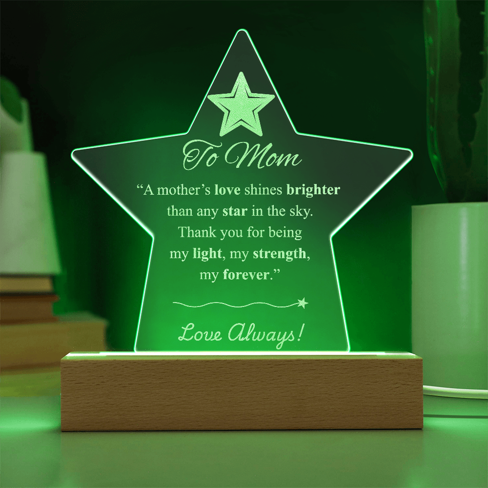 Star Acrylic Plaque Gift for Mom – Heartfelt Keepsake