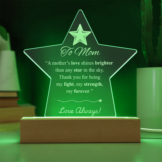 Star Acrylic Plaque Gift for Mom – Heartfelt Keepsake