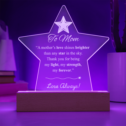 Star Acrylic Plaque Gift for Mom – Heartfelt Keepsake