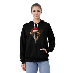 Sarcastic Siamese Cat Christmas Hoodie – Funny Holiday Zip Design Sweatshirt with Santa Hat