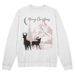 “Merry Christmas” Winter Deer Sweatshirt – Cozy Holiday Crewneck for Festive Style