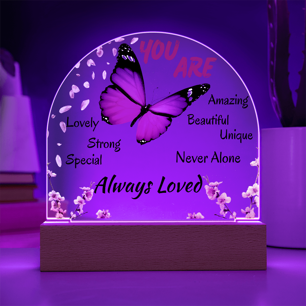 Butterfly Affirmation LED Night Light – “You Are Always Loved” Inspirational Gift