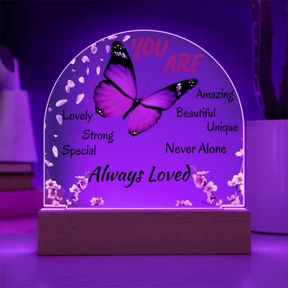 Butterfly Affirmation LED Night Light – “You Are Always Loved” Inspirational Gift