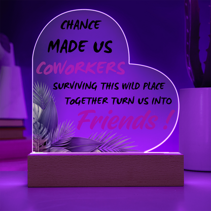 Coworker Friendship Heart Acrylic Plaque – Funny Office Gift for Work Friends