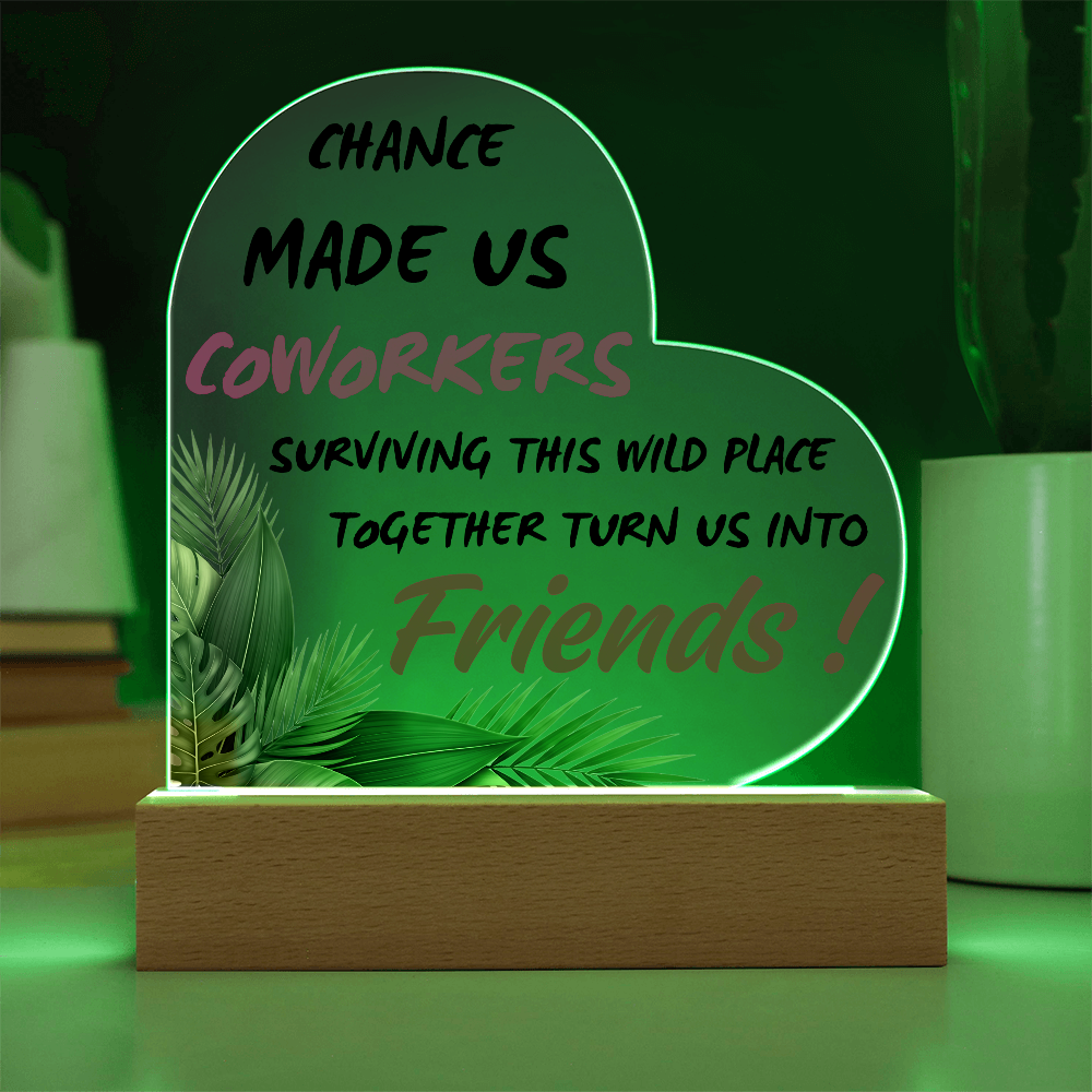 Coworker Friendship Heart Acrylic Plaque – Funny Office Gift for Work Friends
