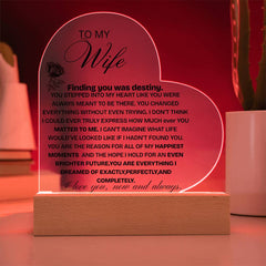 LED Heart Acrylic Plaque with Faux Flowers – Anniversary & Birthday Gift for Wife