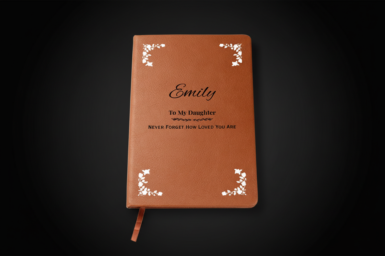 To My Daughter Inspirational Vegan Leather Journal – Personalized Gift Notebook