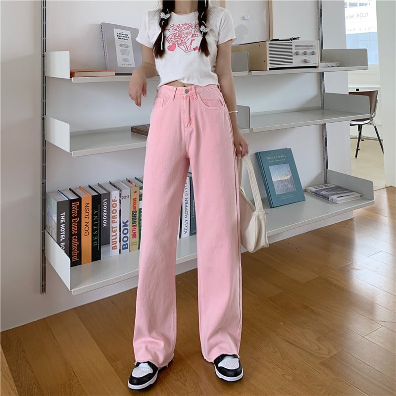 Chic High Waist Wide Leg Jeans
