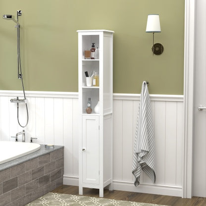 66.9" Slim Bathroom Cabinet with Shelves & Doors