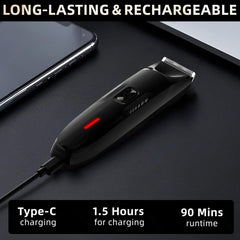 Men’s Electric Body Hair Trimmer – Waterproof, Ceramic Blades, and LED Light