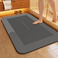 Non-Slip Quick-Dry Diatomite Bathroom Rug with Clover Pattern, 50x80cm