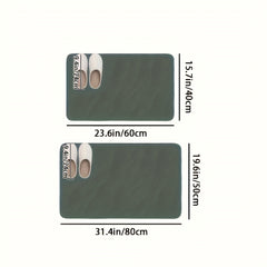 Non-Slip Quick-Dry Diatomite Bathroom Rug with Clover Pattern, 50x80cm