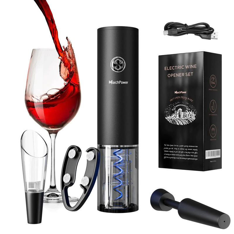Marchpower Cordless Electric Wine Opener Kit with Accessories