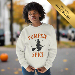 “Pumpkin Spice Sweatshirt | Cozy Fall Unisex Crewneck Halloween Outfit”