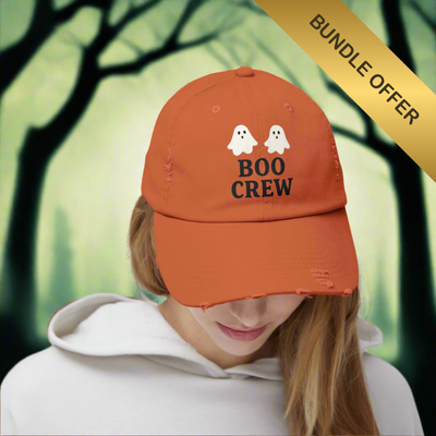 Boo Crew Distressed Cap – Halloween Ghost Hat