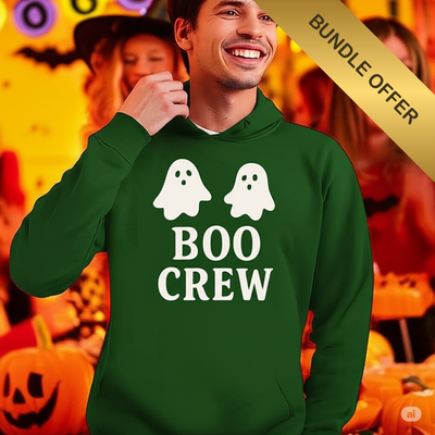 Boo Crew Halloween Hoodie – Gildan G185, Ghost Crew Pullover