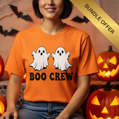 Boo Crew Heavy Cotton T-Shirt – Halloween Ghost Tee (Gildan G500)