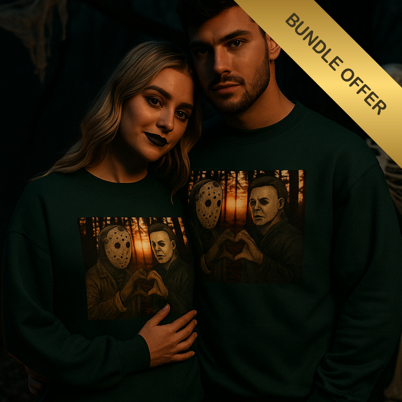Slashers in Love Sweatshirt – Cozy Gildan G180 Crewneck | Horror Romance