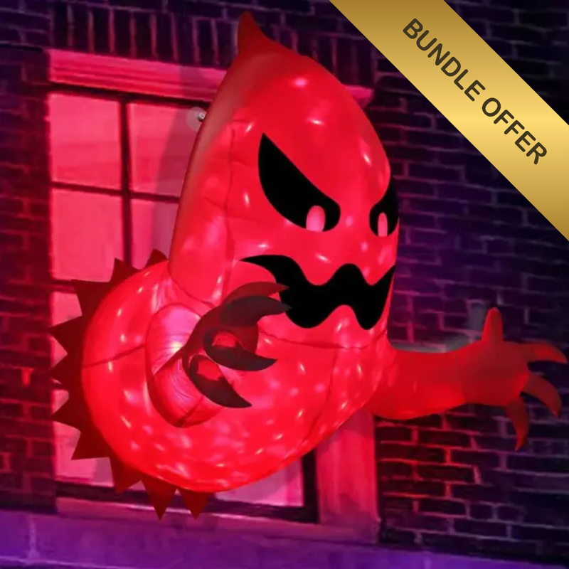 Halloween Inflatable Outdoor Ghost Decoration – 6ft Light-Up Yard Inflatable with LED Lights