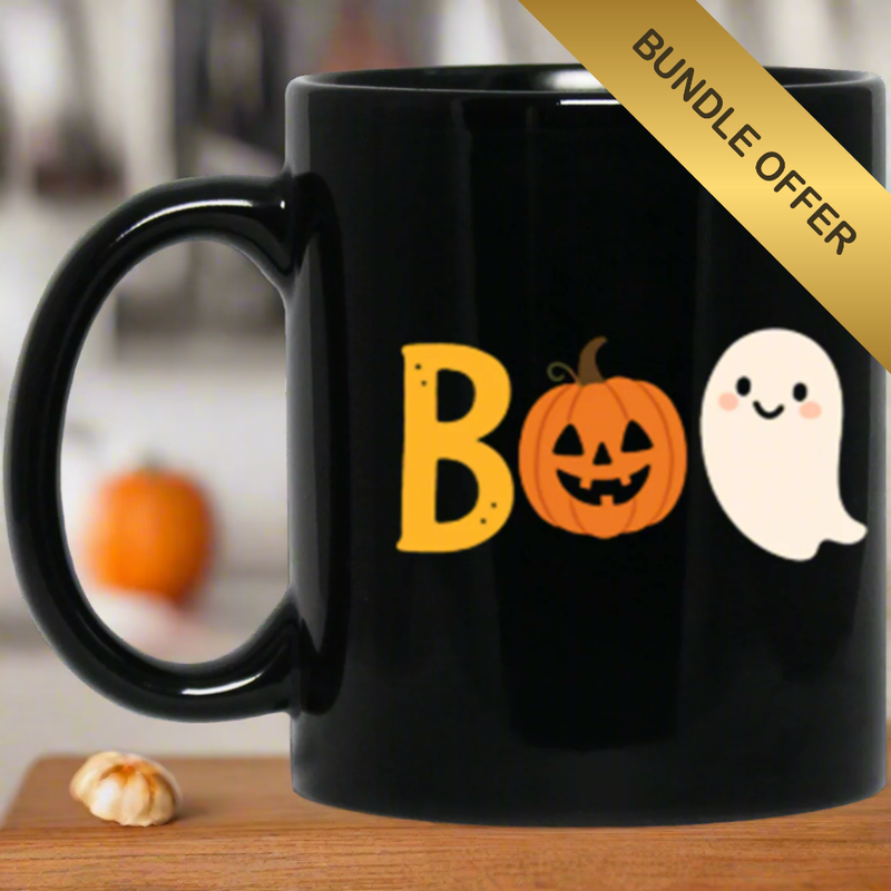 Too Cute to Spook Mug – Ghost & Pumpkin Halloween Coffee Cup
