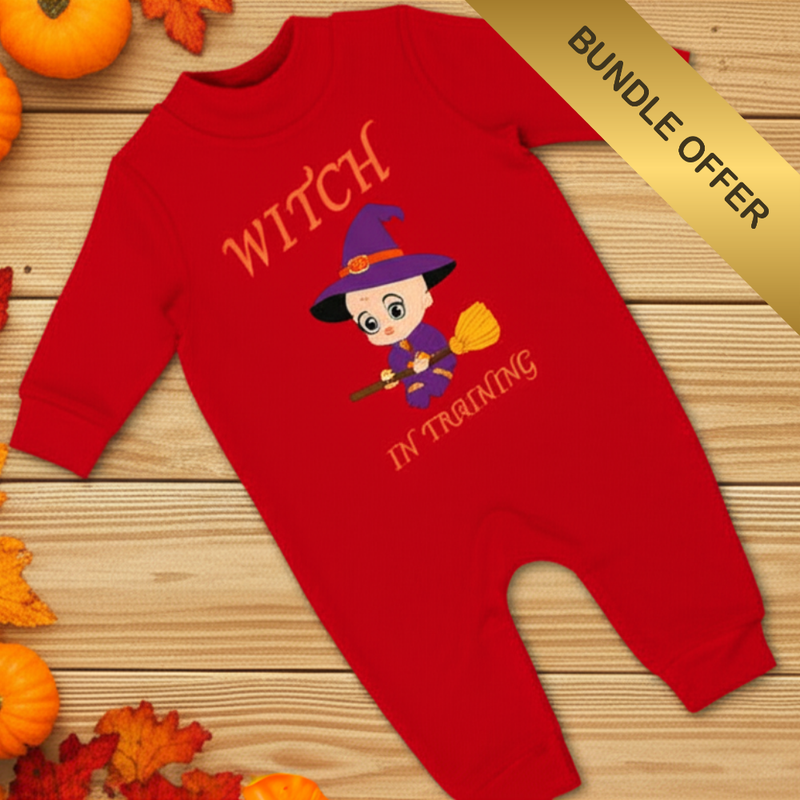 Witch in Training Baby Romper – Cozy Halloween Bodysuit