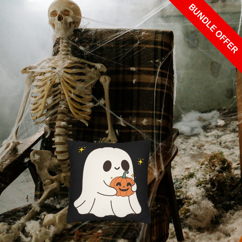 Cute Ghost Pumpkin Pillowcase – Halloween Home Décor Accent