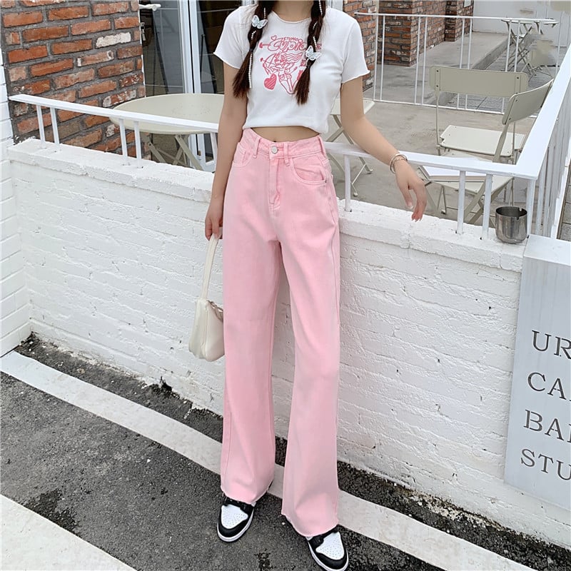 Chic High Waist Wide Leg Jeans