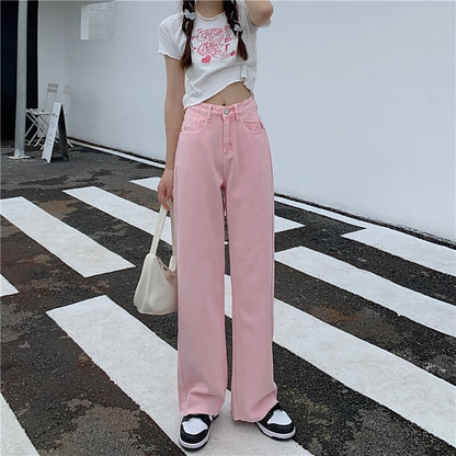 Chic High Waist Wide Leg Jeans