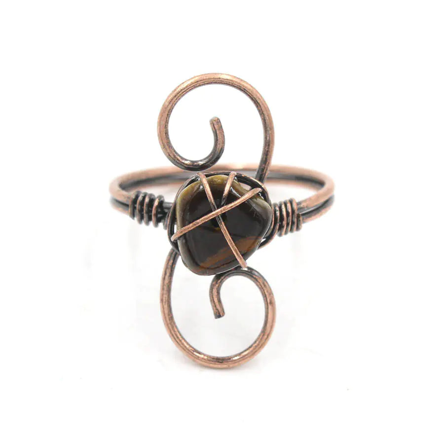 Copper Stone Crystal S-Ring