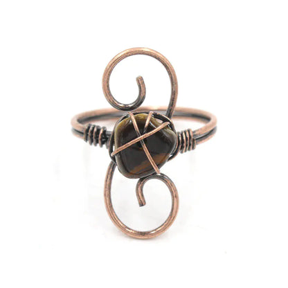 Copper Stone Crystal S-Ring
