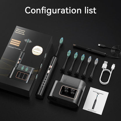 ADA-Certified AquaSonic Electric Toothbrush – Black Series, 4 Modes, Smart Timer, 8 Replacement Heads