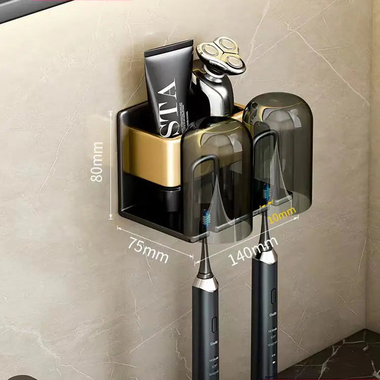 Bathroom Wall Organizer for Toothbrush & Cup