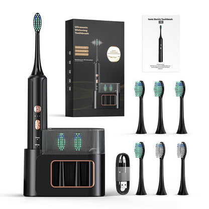 ADA-Certified AquaSonic Electric Toothbrush – Black Series, 4 Modes, Smart Timer, 8 Replacement Heads