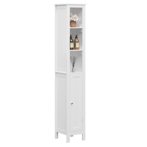 66.9" Slim Bathroom Cabinet with Shelves & Doors