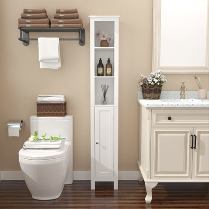 66.9" Slim Bathroom Cabinet with Shelves & Doors
