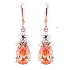 Elegant Zircon Teardrop Chinese Knot Earrings