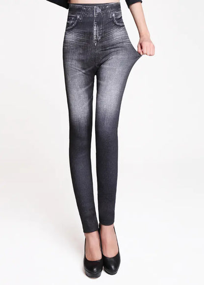 Chic Women's Denim-Style Leggings