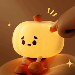 SpookyGlow Pumpkin Night Light – Safe Silicone LED Lamp for Kids, Halloween & Bedroom Décor