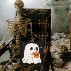 Cute Ghost Pumpkin Pillowcase – Halloween Home Décor Accent