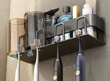Bathroom Wall Organizer for Toothbrush & Cup