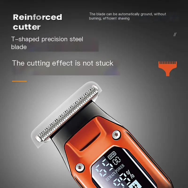 KM-658 LCD Electric Hair Clipper – Professional Cordless Hair Trimmer for Men