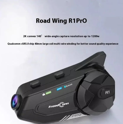 Motorcycle Helmet Bluetooth Headset with Camera – Hands-Free Calls & Ride Recording