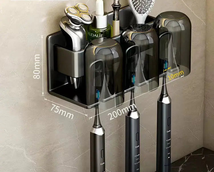 Bathroom Wall Organizer for Toothbrush & Cup